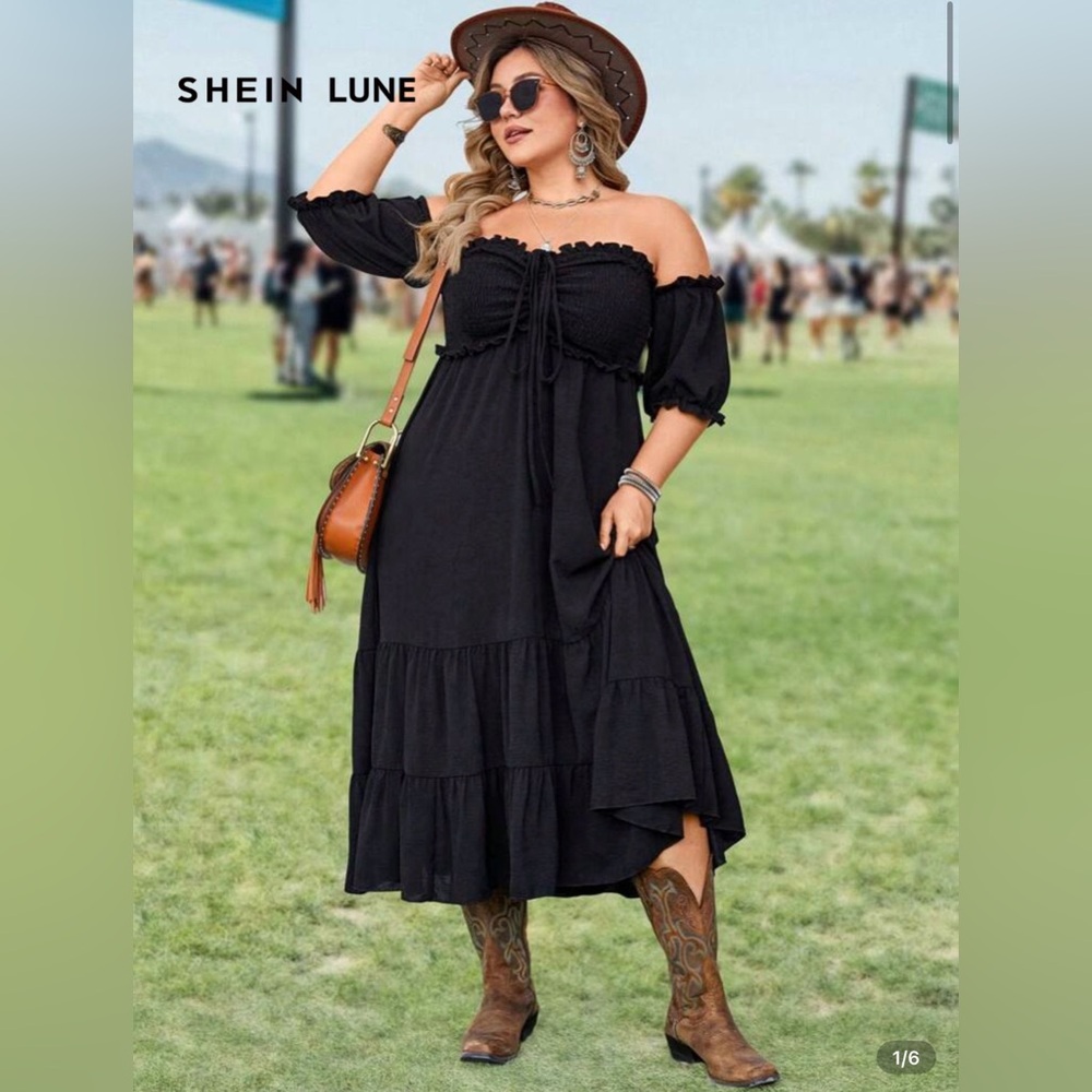 Solid Color Off-Shoulder Cinching Waist Dress